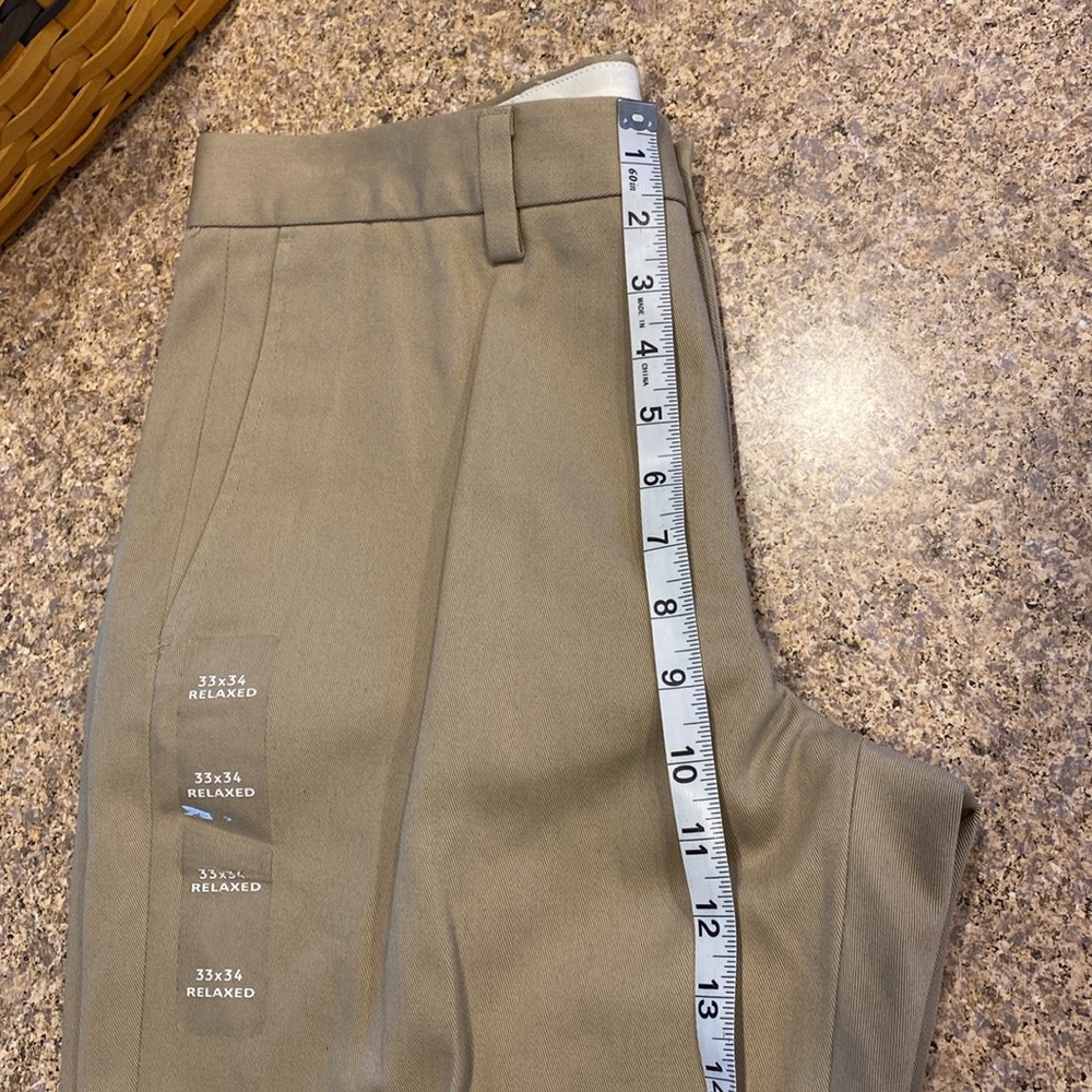 NWT Eddie Bauer Performance Chino Relaxed Fit Mid Rise Tag Says 33 x 34L Pants - Picture 12 of 16